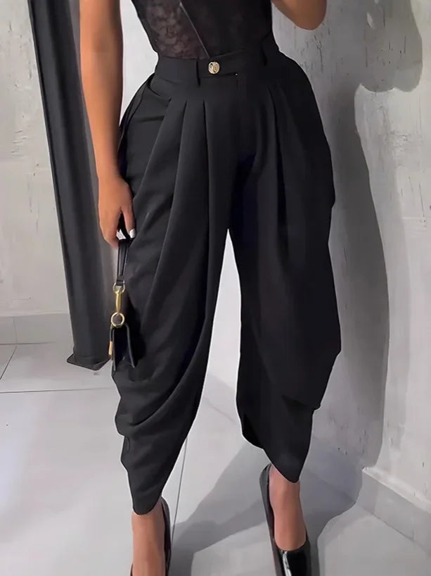 Pantalon Large Taille Haute pour Femme – Style Ample Chic & Décontracté
