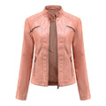 Nouvelle veste en PU pour femme, couleur lavande, manches longues, 2026, vestes en cuir de moto tendance, manteau rouge, vêtements d'extérieur noirs.