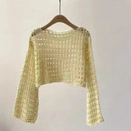 Haut de Plage en Maille Ajourée Style Boho - Crop Top Crochet