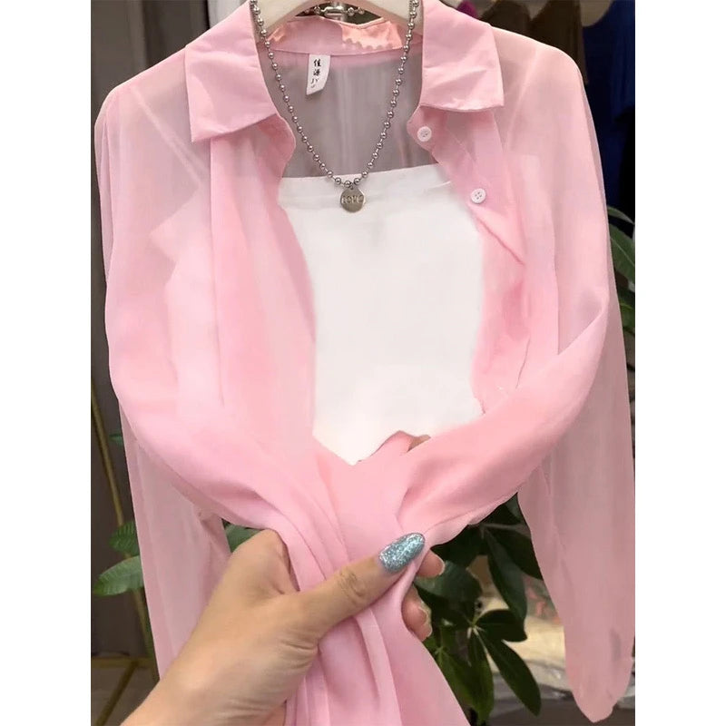 Chemise d'Été en Soie Perlée Rafraîchissante – Protection Solaire et Confort Absolu