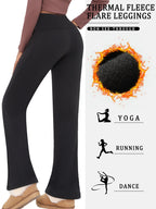 Leggings Évasés Thermiques en Polaire pour Femme – Coupe Bootcut & Contrôle du Ventre