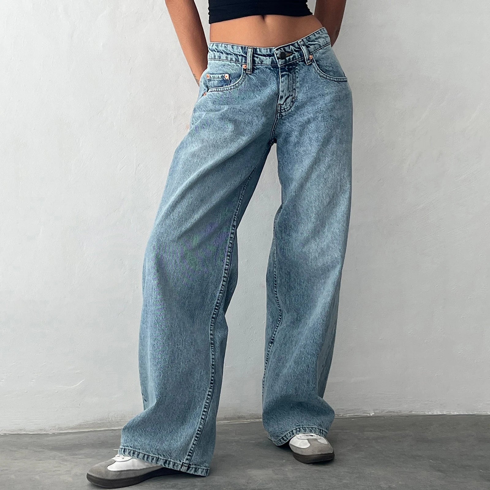 Jean Baggy Y2K pour Femme – Coupe Droit Style Boyfriend & Streetwear