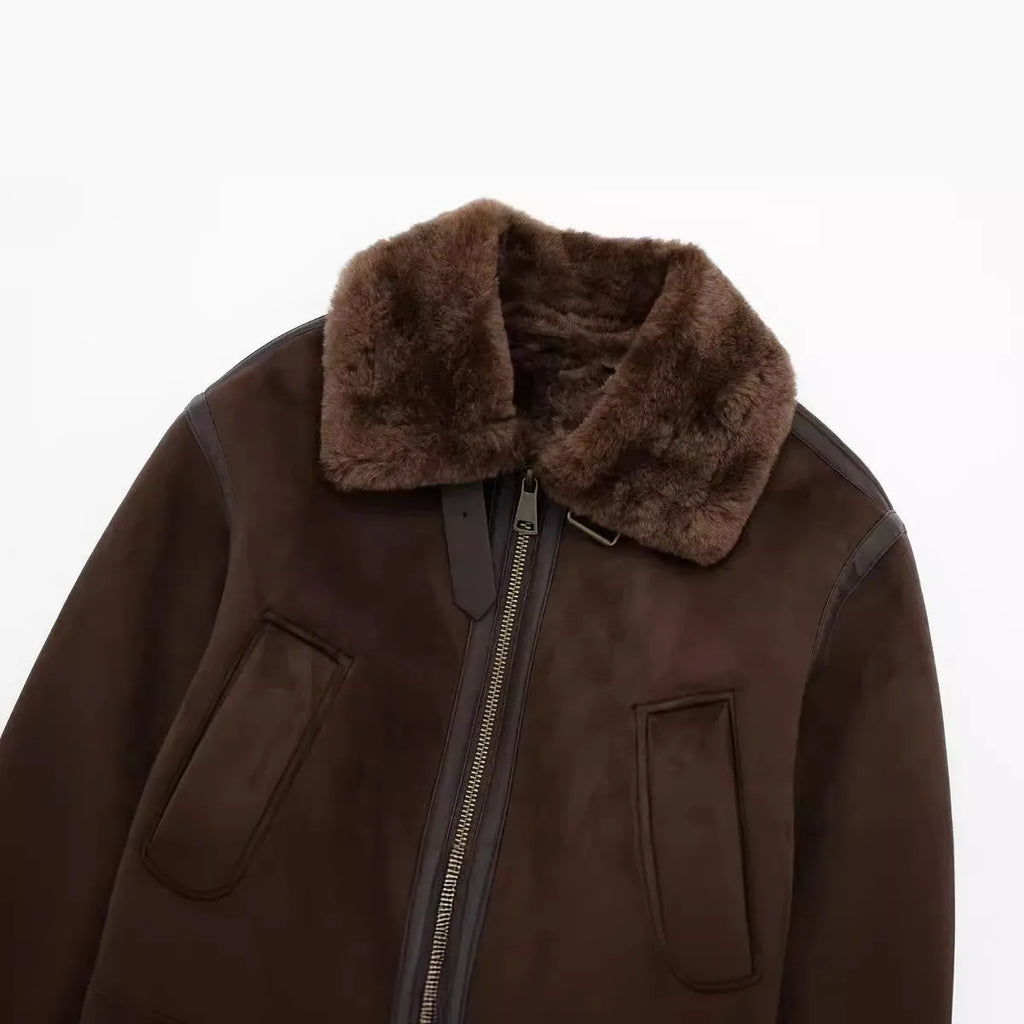 Manteau à col montant décontracté pour femme, décoration de sangle ast, veste double face adt, nouveaux abonnés, automne et hiver