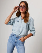 Chemise Denim Ample et Vintage pour Femme