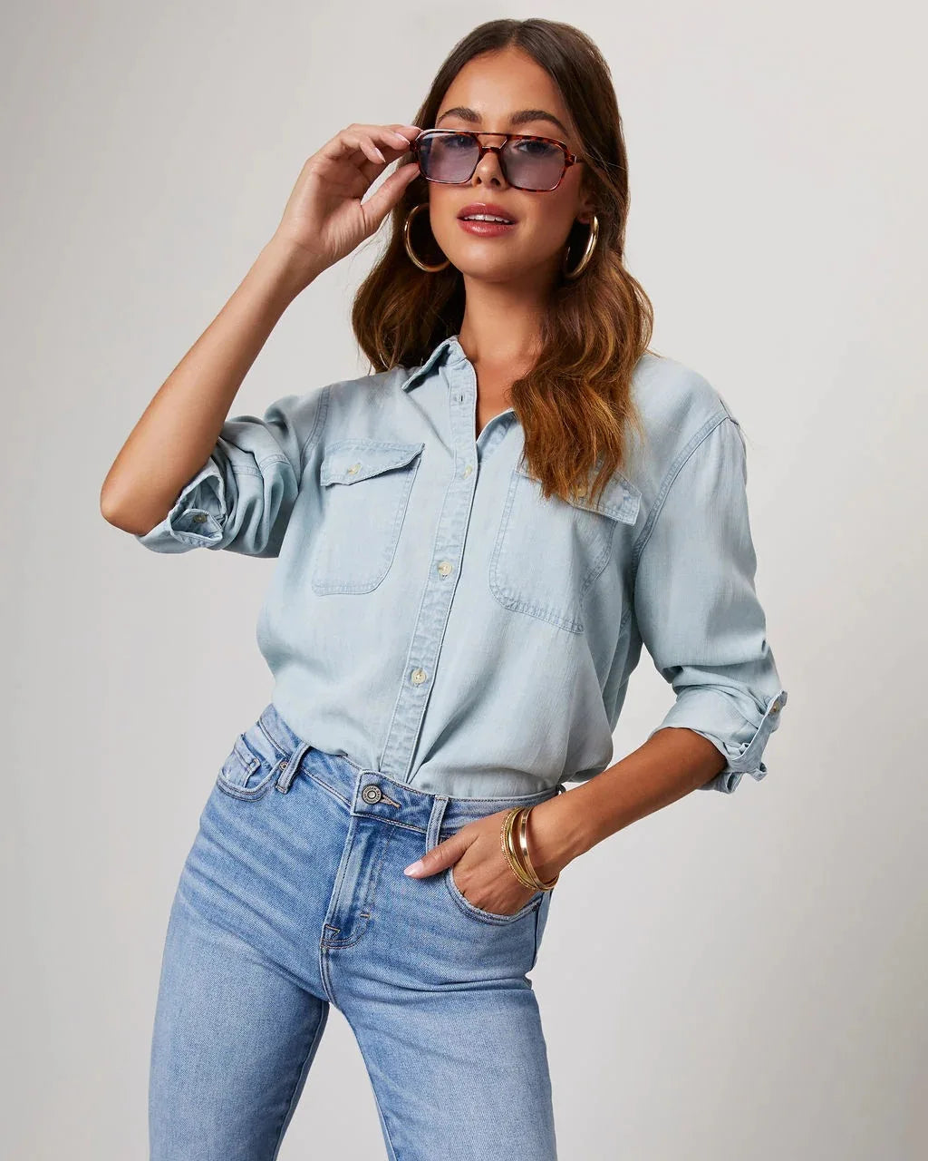 Chemise Denim Ample et Vintage pour Femme