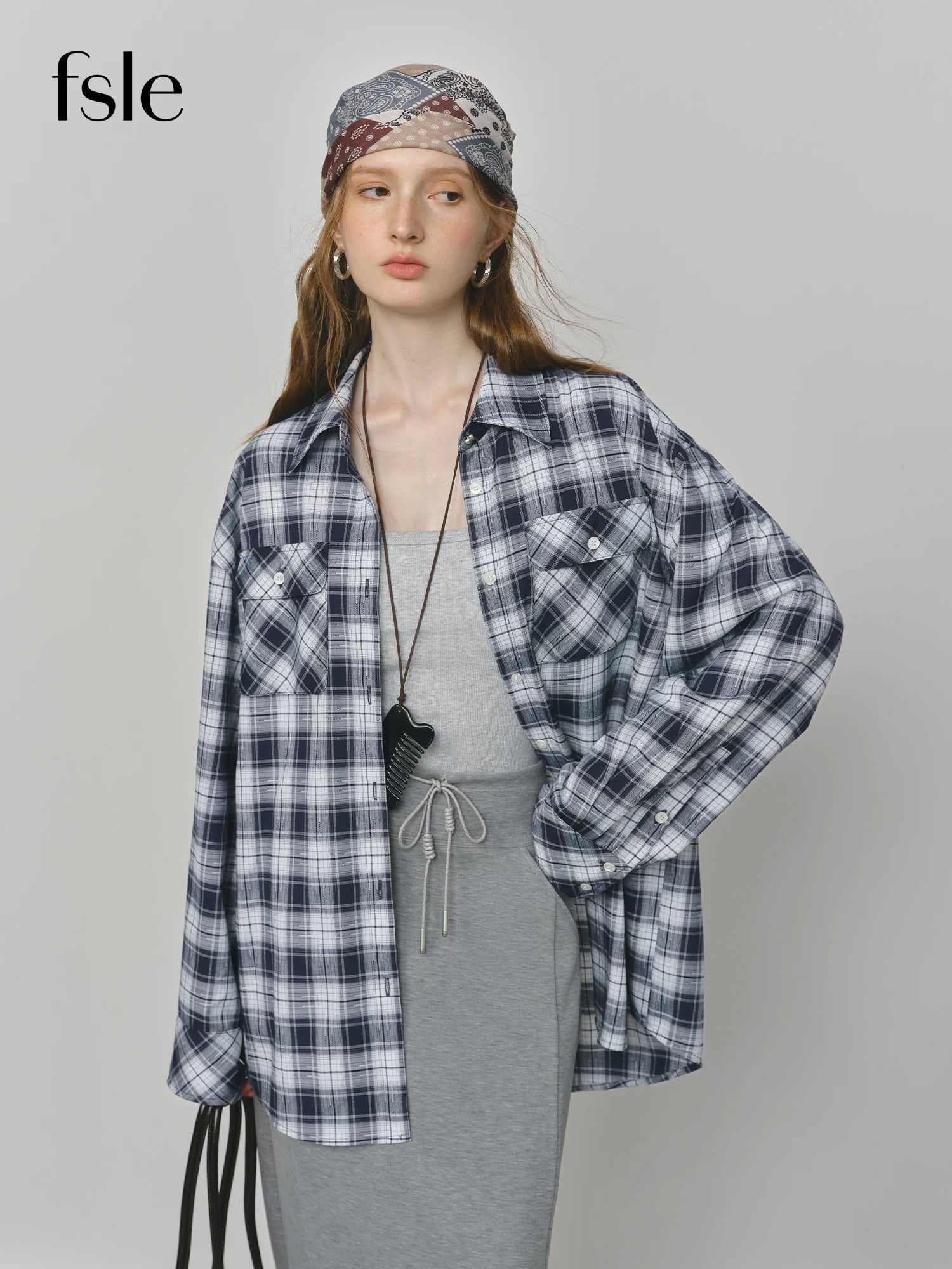 Chemise à Carreaux Rétro Américain pour Femme - FSLE FANSILANEN