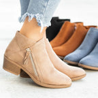Bottes chelsea en daim pour femmes, bottines à plateforme, bottes de rinçage à talons, fermeture à glissière latérale, mode automne, 2023