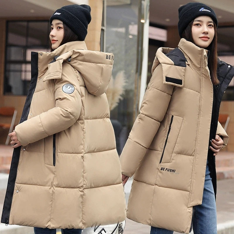 Manteau Long d'Hiver pour Femme – Parka Épaisse et Ample Style Coréen