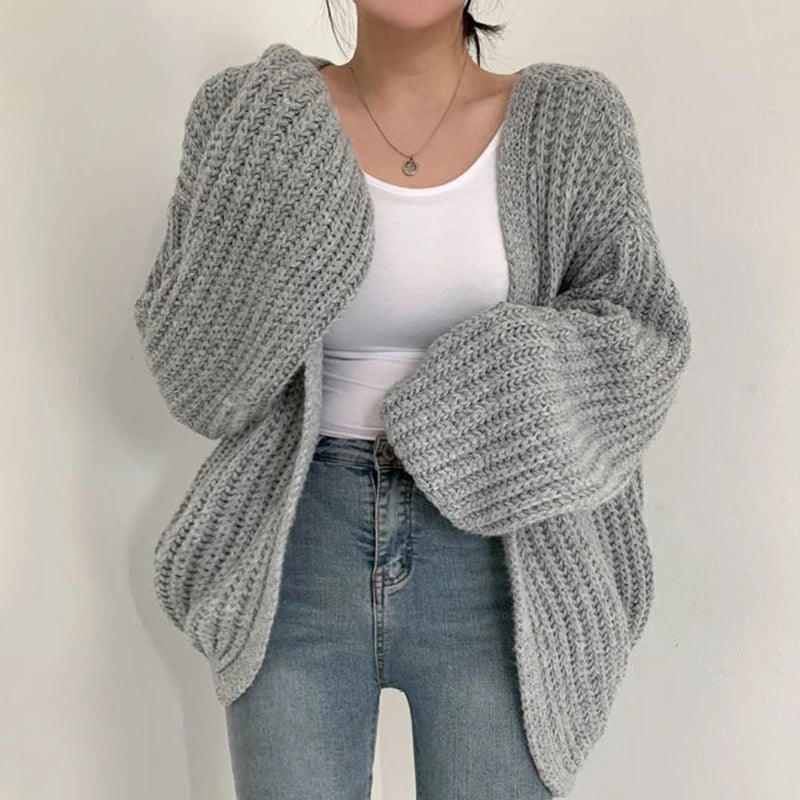 Cardigan Vintage Harajuku – Gilet Ample Style Coréen & Y2K