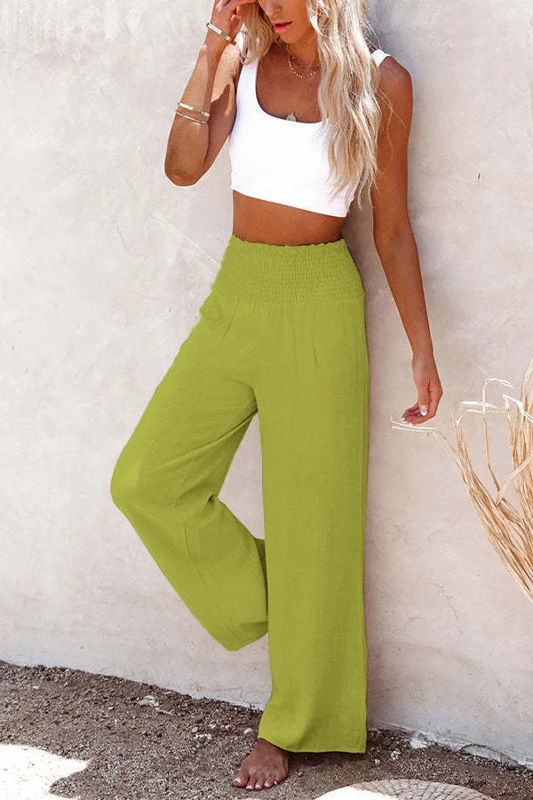 Pantalon en Lin et Coton pour Femme – Coupe Bloomers Fluide et Style Zen