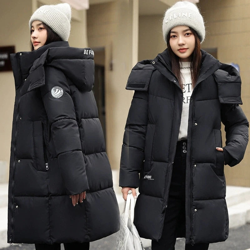 Manteau Long d'Hiver pour Femme – Parka Épaisse et Ample Style Coréen