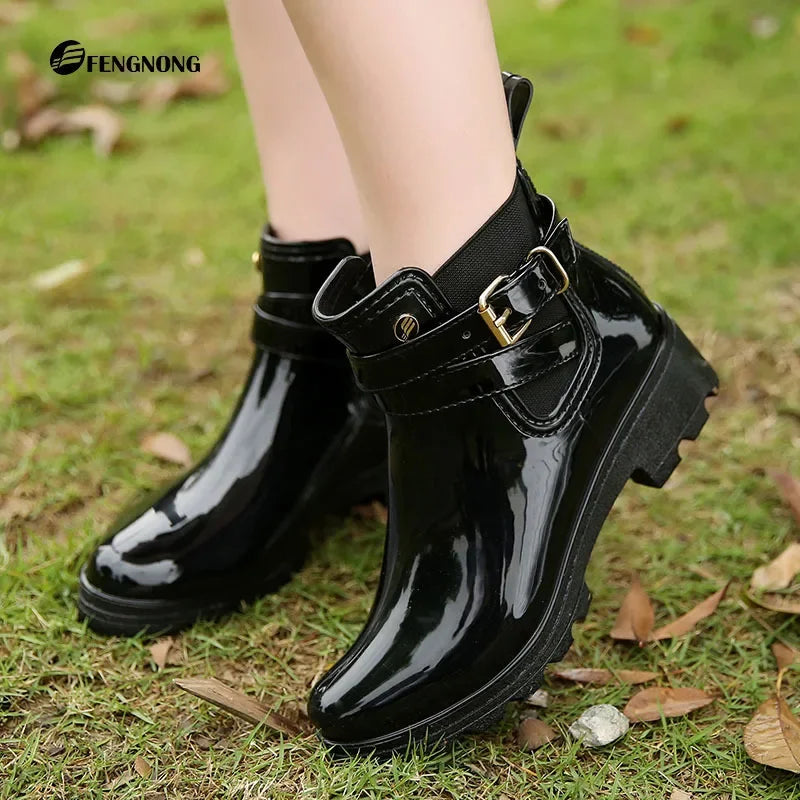 Bottines de Plie Imperméables en Caoutchouc – Mode Extérieure 4 Saisons
