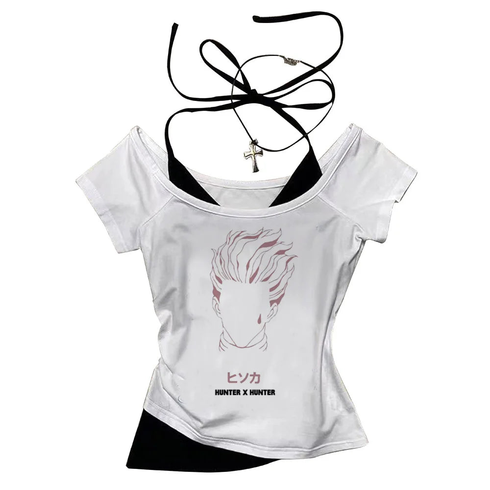 Crop Top Hunter x Hunter - T-Shirt Killua Hisoka Y2K