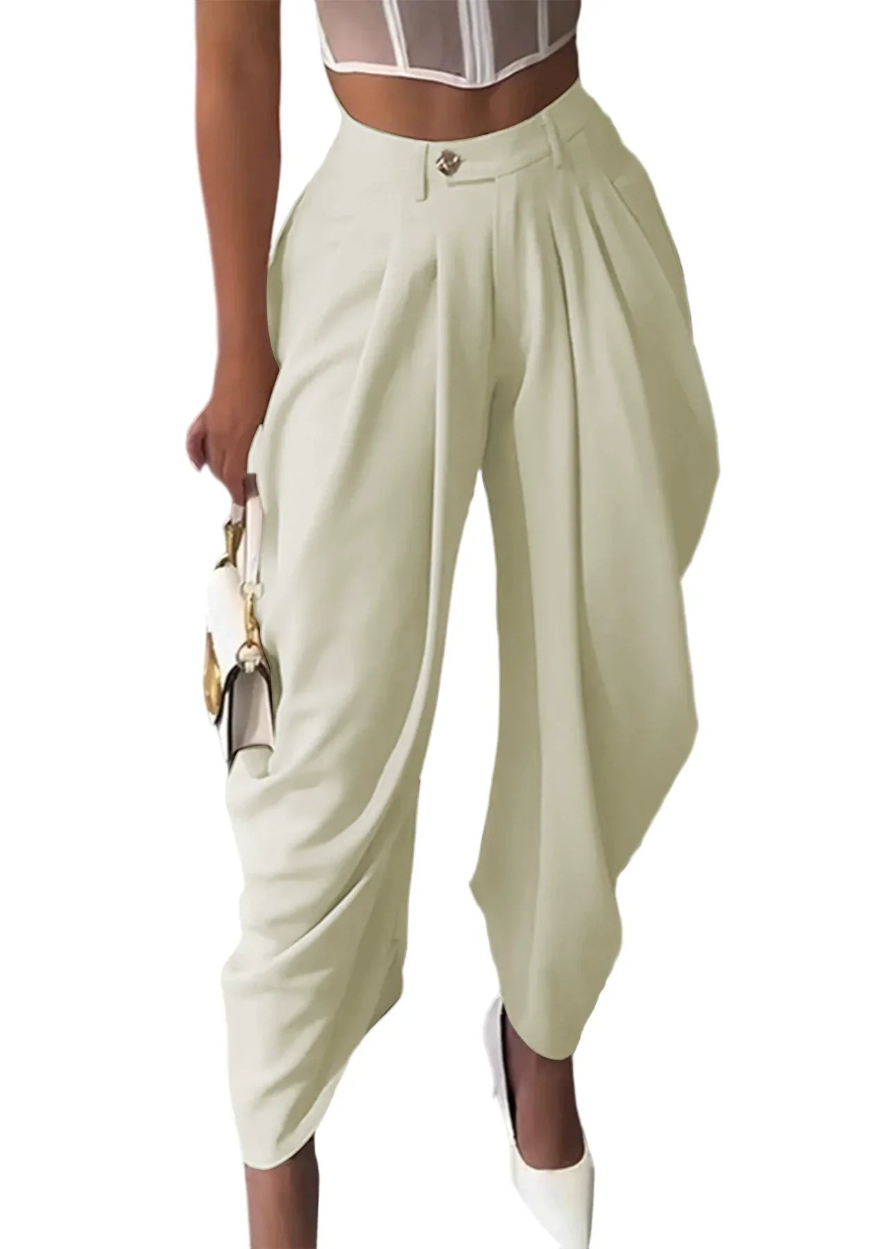 Pantalon Large Taille Haute pour Femme – Style Ample Chic & Décontracté