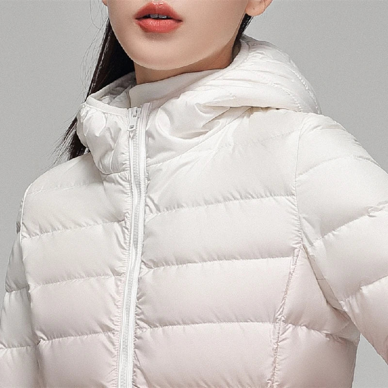 Doudoune dégradée pour femme, veste à capuche ultra légère, coupe couvertes, maintien au chaud, créateur de luxe, automne, hiver, nouvelle mode, 2022