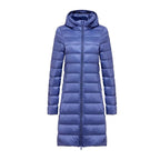 Combinaison à capuche en duvet de canard blanc pour femme, ultra légère, pliable, X-long, mère d'âge moyen, décontracté, nouvelle arrivée, 2024