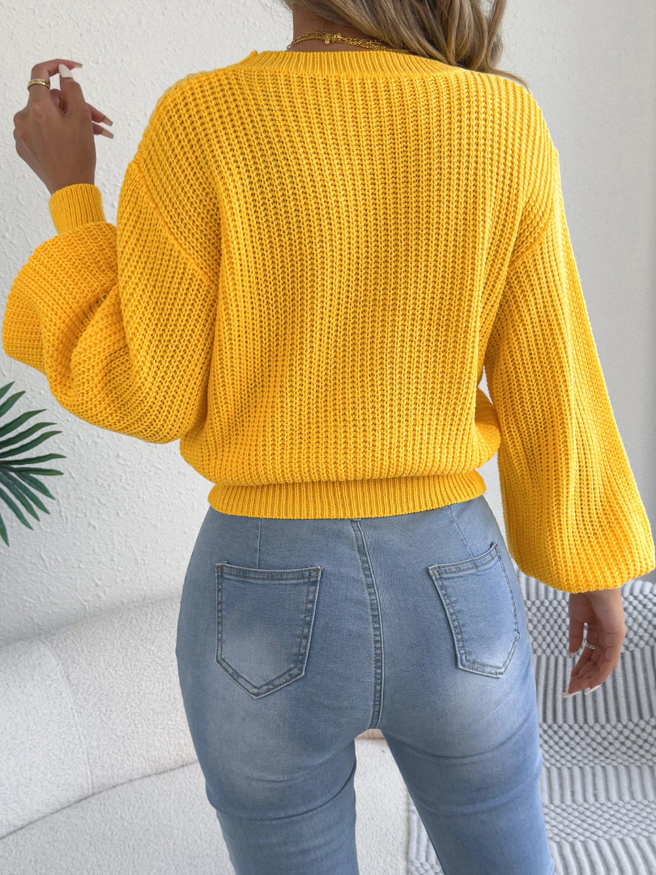 Pull Chaud à Manches Lanternes pour Femme - LUSMAY