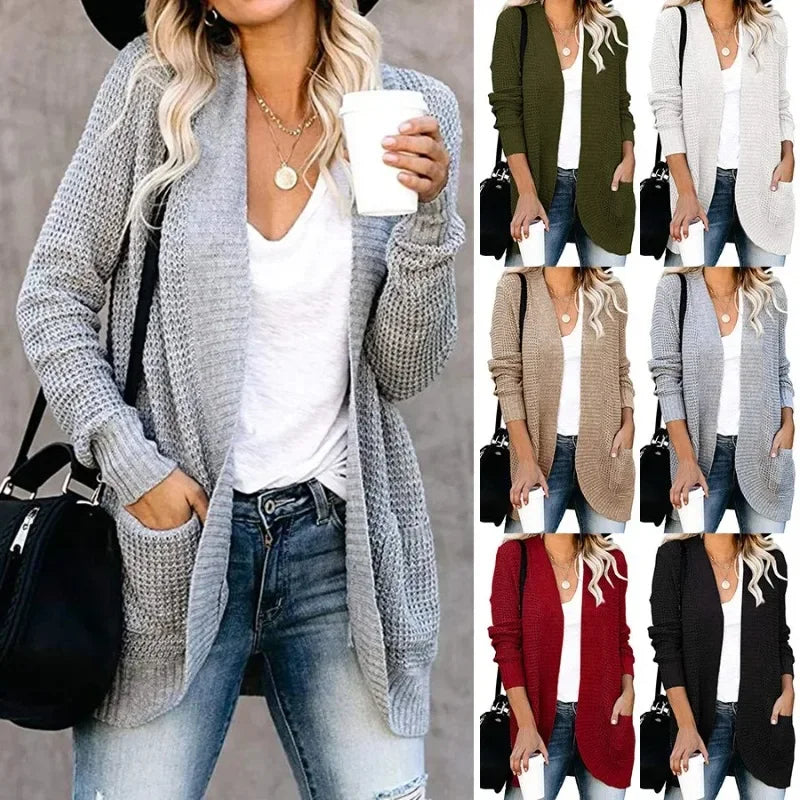 Gilet Long Tricoté Harajuku Streetwear pour Femme - VISIVANE