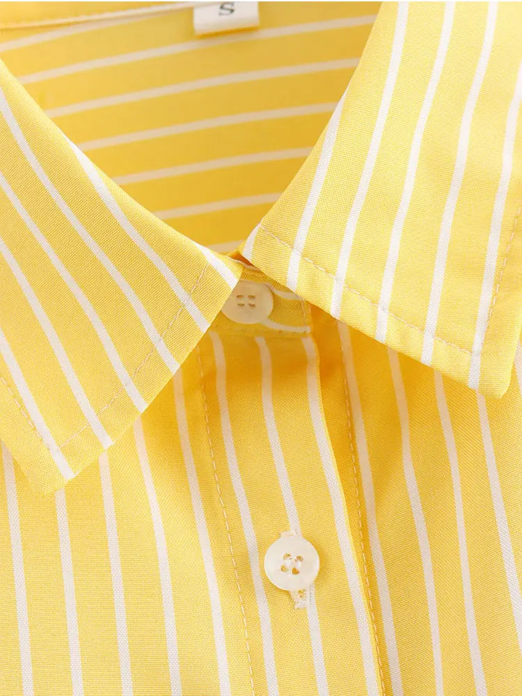 Chemise à Rayures à Manches Longues pour Femme – Style Streetwear Chic