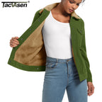 Veste Lourde en Velours Côtelé Doublée Polaire Sherpa pour Femme
