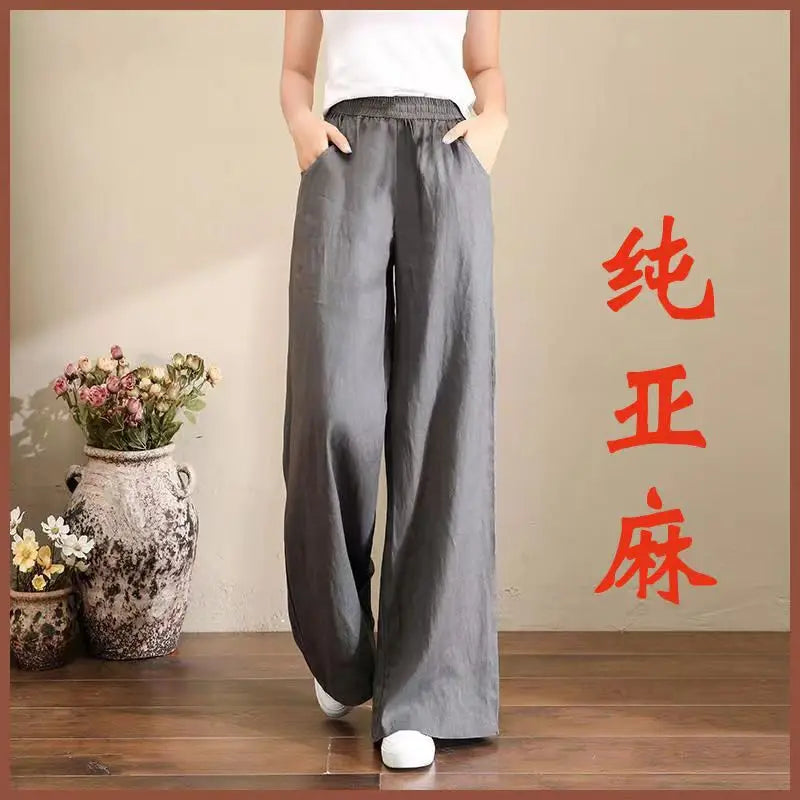 Pantalon en Lin et Coton pour Femme – Coupe Bloomers Fluide et Style Zen