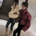 Veste courte rembourrée en coton à col montant pour femme, parkas épaisses, manteau chaud, nouvelle version coréenne, hiver
