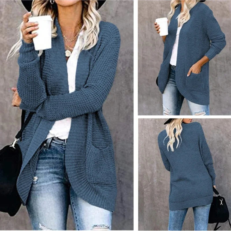 Gilet Long Tricoté Harajuku Streetwear pour Femme - VISIVANE