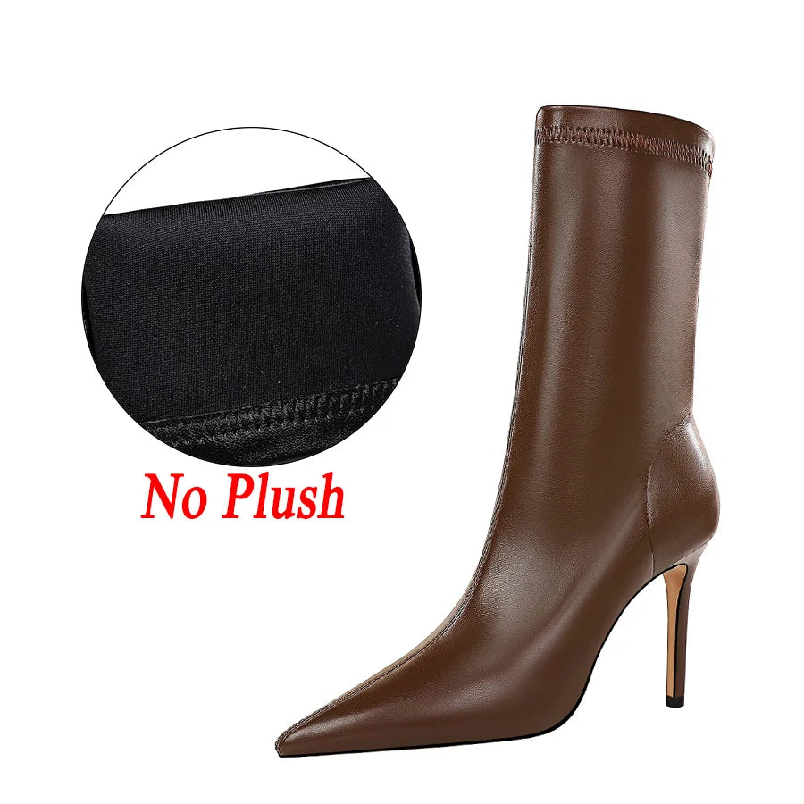 Bottes Mi-Mollet Élégantes à Talon Aiguille – Look Hiver Chic