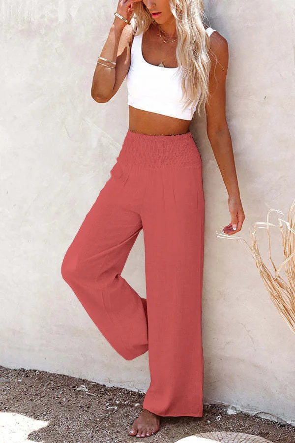 Pantalon en Lin et Coton pour Femme – Coupe Bloomers Fluide et Style Zen