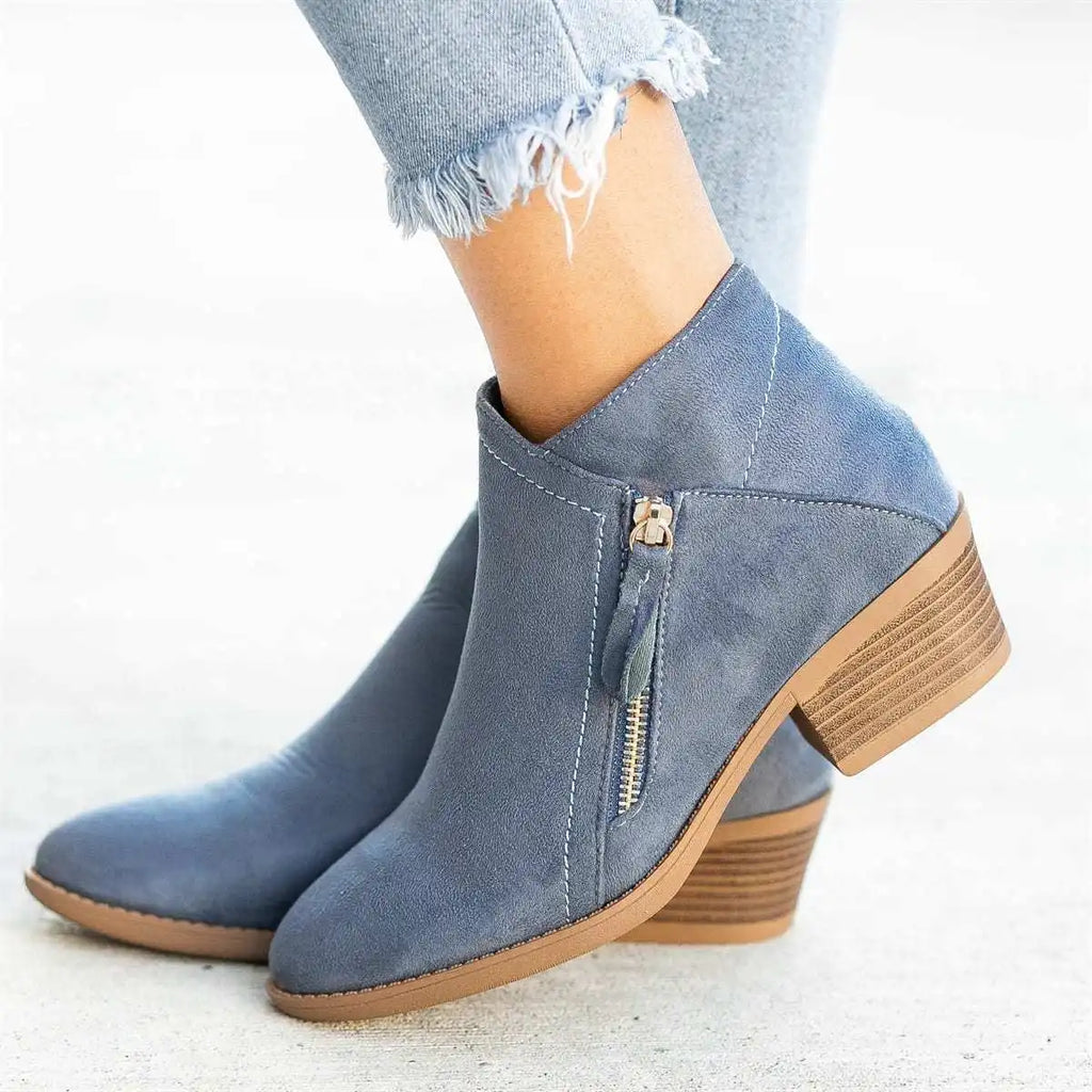 Bottes chelsea en daim pour femmes, bottines à plateforme, bottes de rinçage à talons, fermeture à glissière latérale, mode automne, 2023