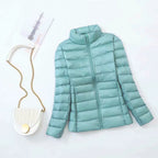 Doudoune Ultra-Légère pour Femme – Manteau Fin en Duvet de Canard Blanc à Capuche & Portable