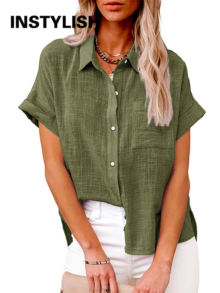 Tunique Oversize en Coton et Lin – Chemisier d'Été Vintage Style Harajuku