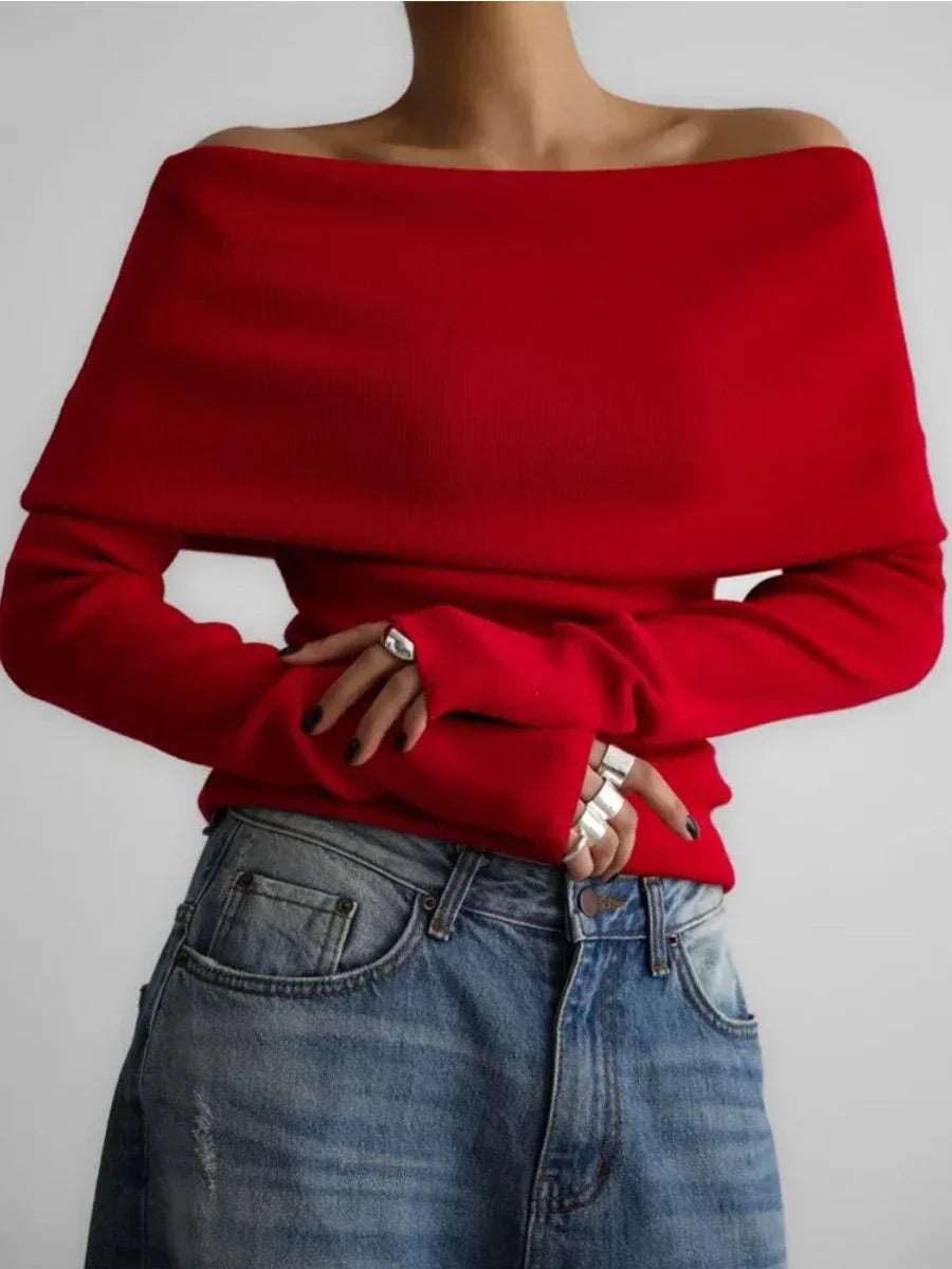 Haut Asymétrique Épaules Dénudées pour Femme - Orinchic