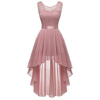 Robe de Soirée Vintage en Dentelle pour Femme – Robe Formelle de Demoiselle d'Honneur avec Ourlet Irrégulier