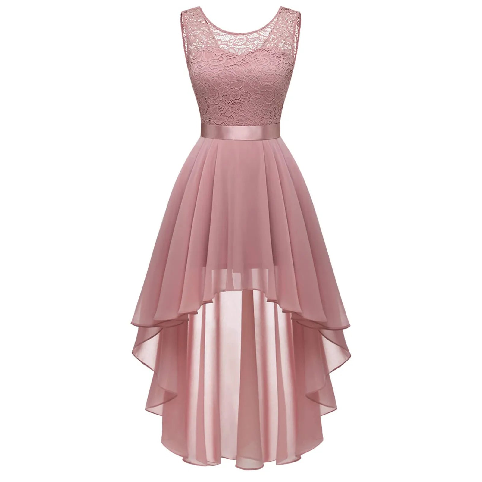 Robe de Soirée Vintage en Dentelle pour Femme – Robe Formelle de Demoiselle d'Honneur avec Ourlet Irrégulier