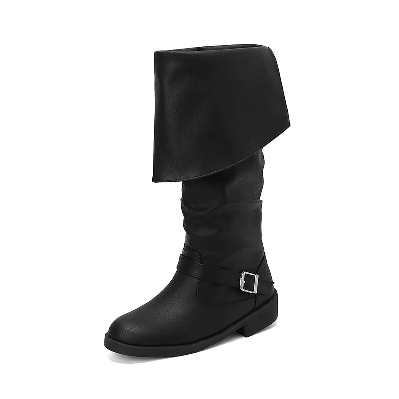 Bottes médiévales en cuir Jack Sparrow Renaissance demi Haddock chaussures chaussures Larp Pirate guerrier Vintage Jackboot pour adulte
