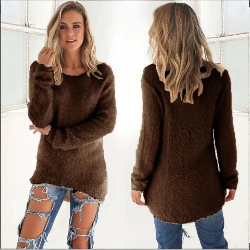 Pull Oversize en Coton Décontracté pour Femme – Sweat Col Rond Coupe Ample Style Hipster Streetwear