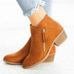 Bottes chelsea en daim pour femmes, bottines à plateforme, bottes de rinçage à talons, fermeture à glissière latérale, mode automne, 2023