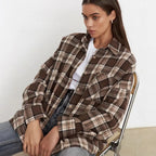 Surchemise à Carreaux et Imprimé Plaid pour Femme