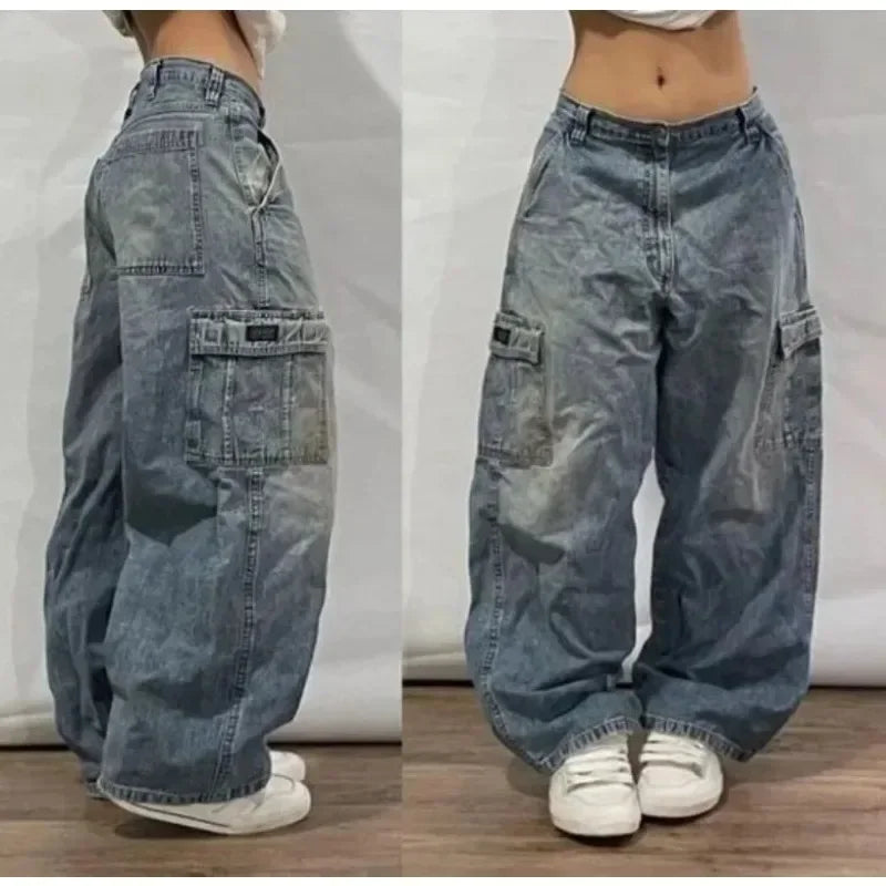 Jean Baggy Oversize Imprimé Y2K – Style Harajuku, Grunge & Hip-Hop