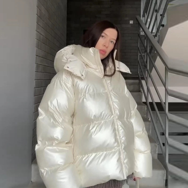 Doudoune Hiver Chocolat Oversize pour Femme - Chin.Sweety