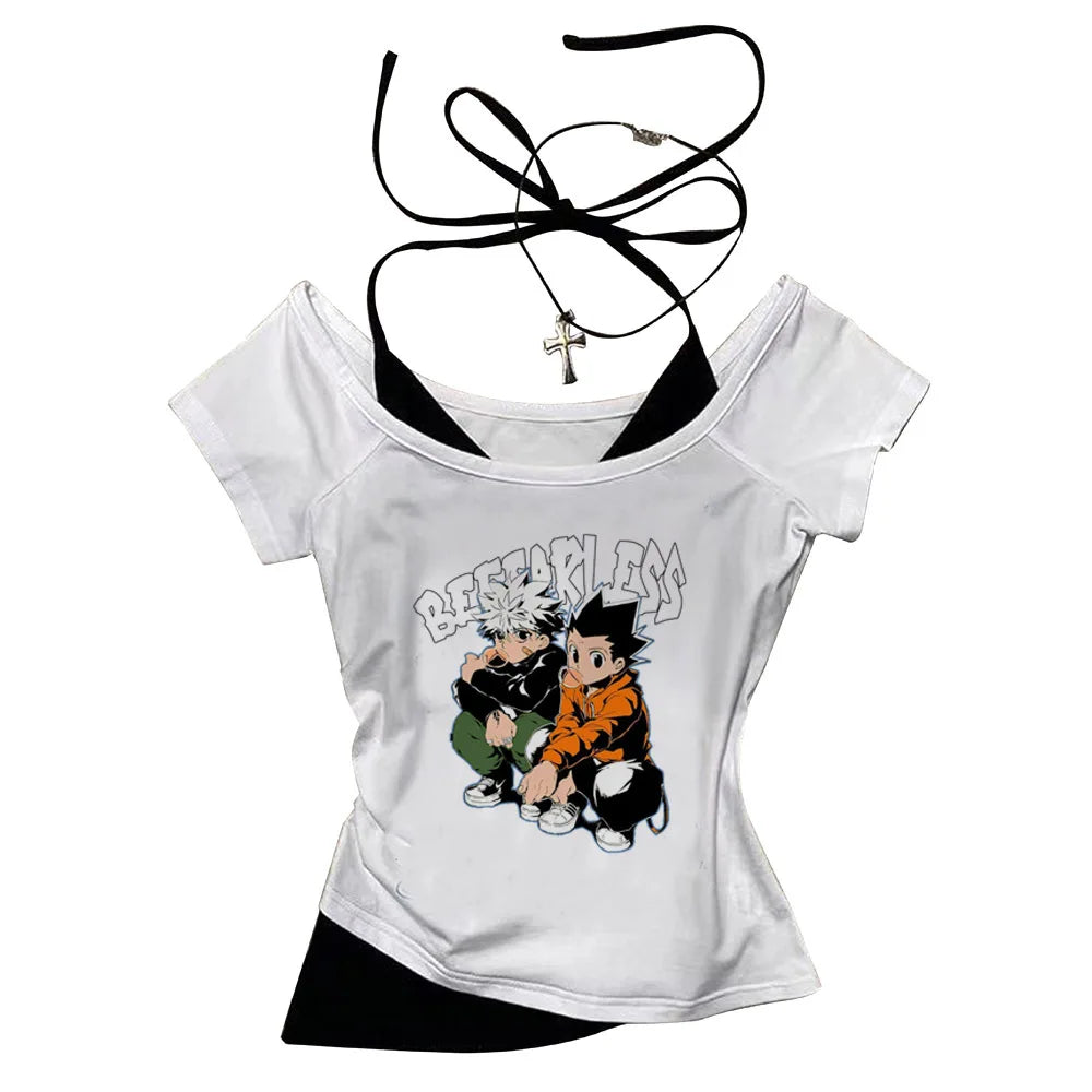 Crop Top Hunter x Hunter - T-Shirt Killua Hisoka Y2K