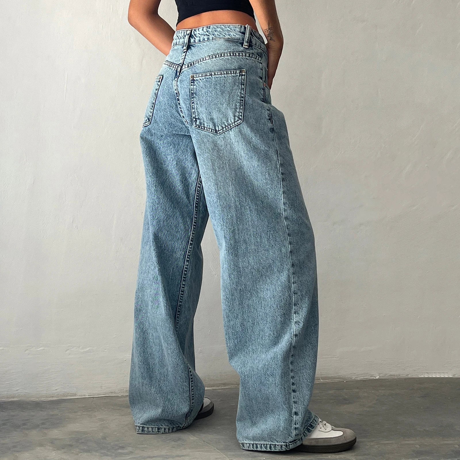 Jean Baggy Y2K pour Femme – Coupe Droit Style Boyfriend & Streetwear