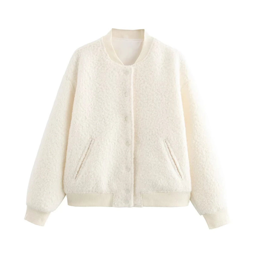 HH 2025 vestes beiges solides décontractées pour femmes printemps à manches longues simple boutonnage avec poches col montant manteaux de mode