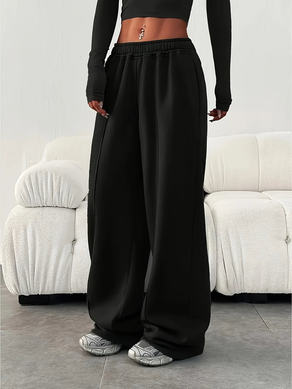 Pantalon de Jogging Ample à Jambes Larges - Style Streetwear Hiver