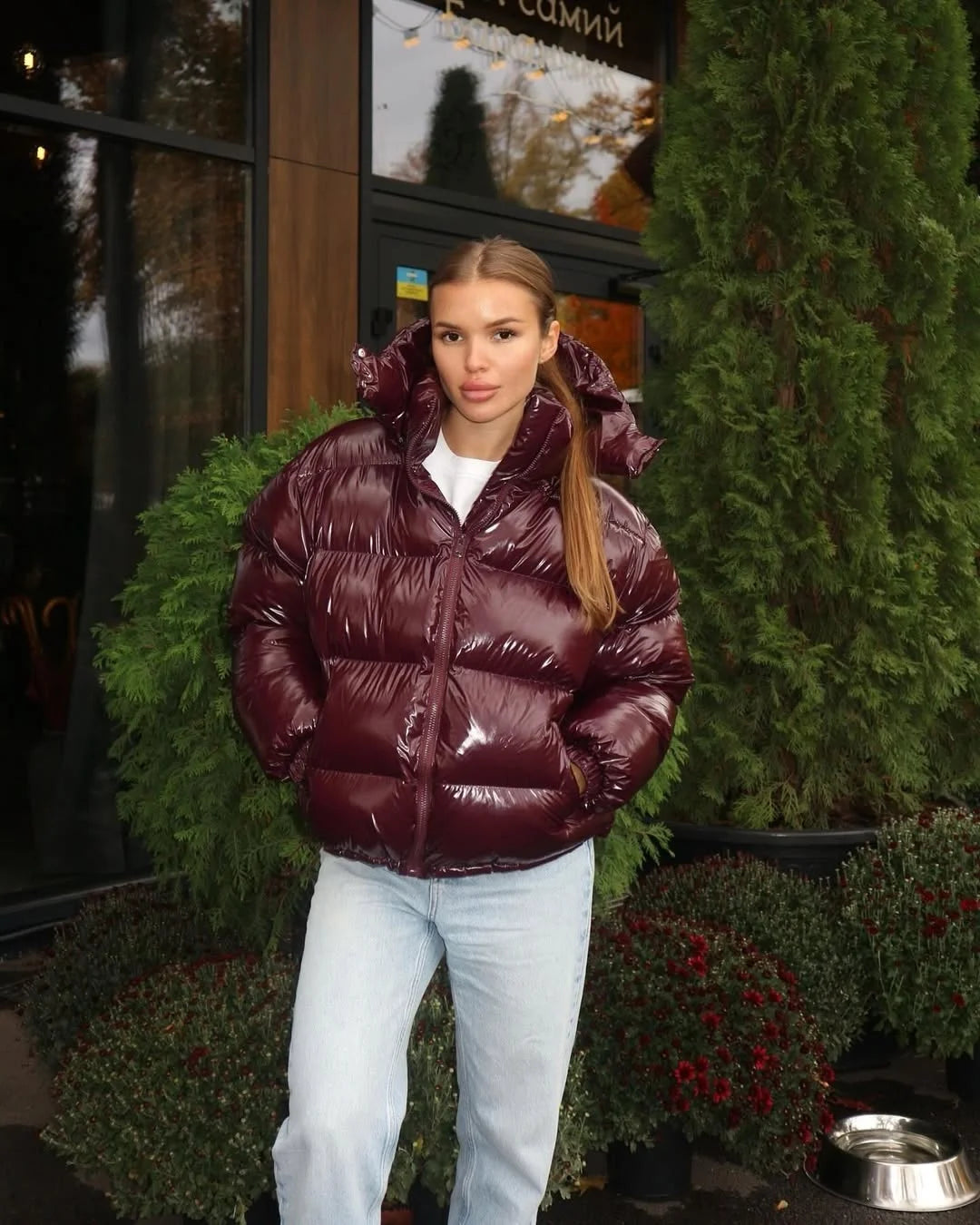 Doudoune Hiver Chocolat Oversize pour Femme - Chin.Sweety