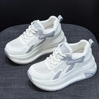 Fujin 8 cm Air Mesh synthétique microfibre cuir grosses baskets femmes été creux été plate-forme chaussures plates compensées sandales chaussures