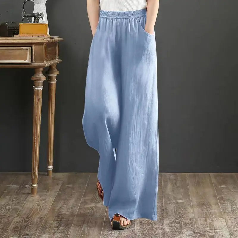 Pantalon en Lin et Coton pour Femme – Coupe Bloomers Fluide et Style Zen