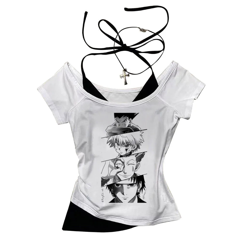 Crop Top Hunter x Hunter - T-Shirt Killua Hisoka Y2K