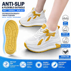 Fujin 8 cm Air Mesh synthétique microfibre cuir grosses baskets femmes été creux été plate-forme chaussures plates compensées sandales chaussures